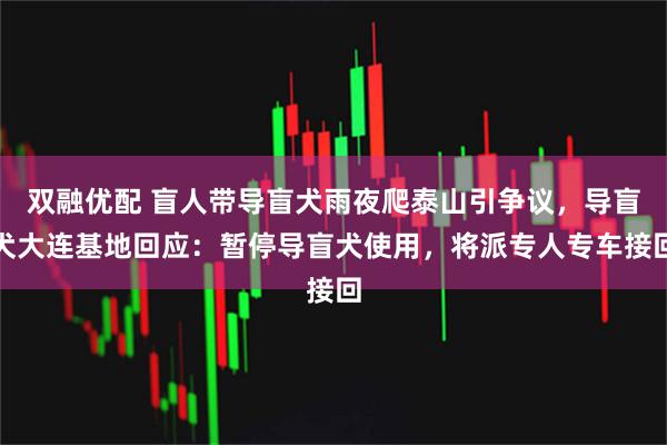 双融优配 盲人带导盲犬雨夜爬泰山引争议，导盲犬大连基地回应：暂停导盲犬使用，将派专人专车接回