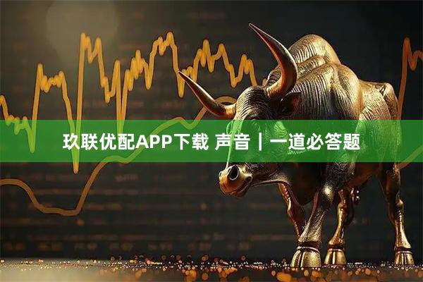 玖联优配APP下载 声音|一道必答题