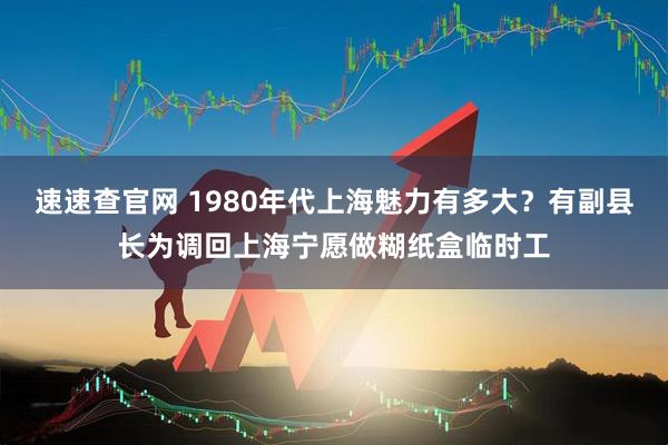 速速查官网 1980年代上海魅力有多大？有副县长为调回上海宁愿做糊纸盒临时工